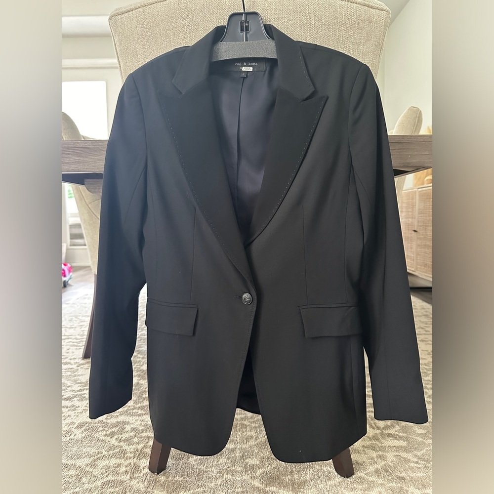 rag & bone Black Tailored Single-Button Blazer
